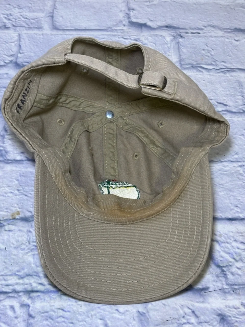 Vintage Masters Golf Hat Adjustable Tan Beige Baseball Cap American Needle Dad